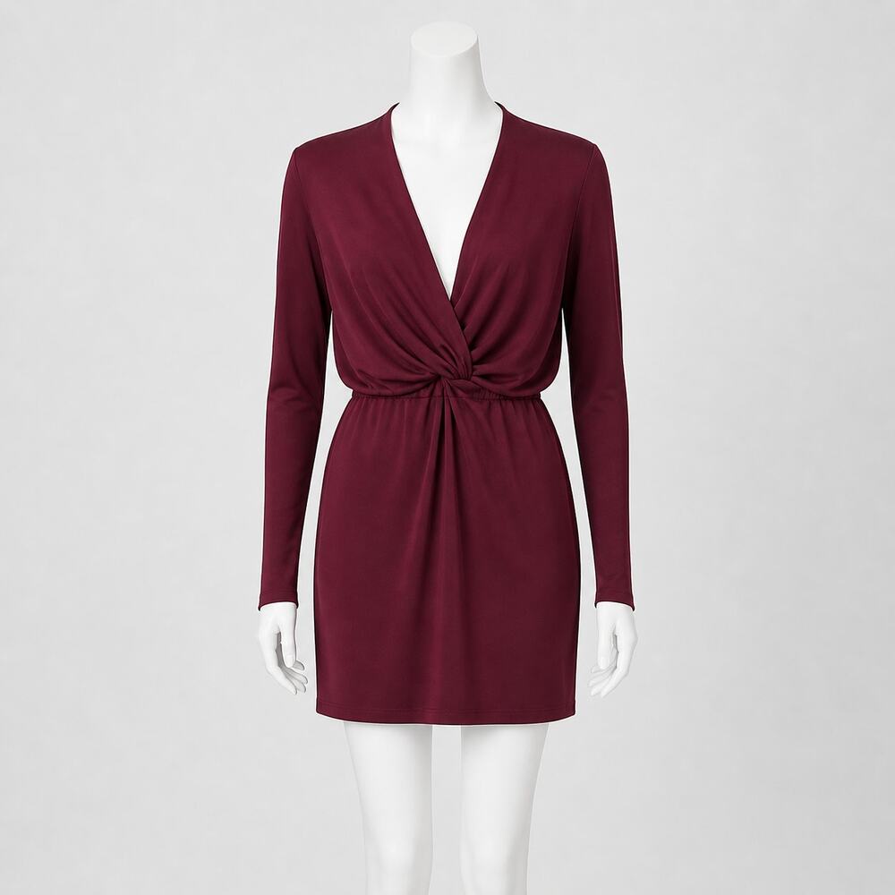Topshop Tiffany Knot Minidress - Size 4 - Burgundy (Wine) - NWT
